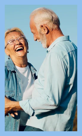 happy old couple smiling